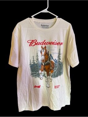 Budweiser Clydesdale Graphic Cream Tee Large